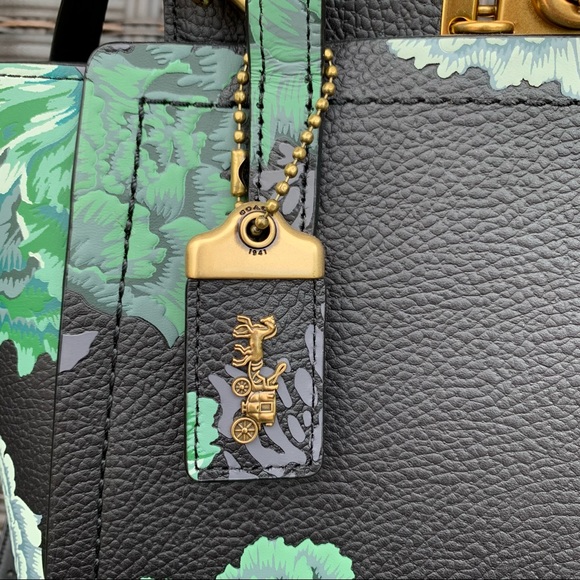 *SOLD* EUC Coach Kaffe Fassett Troupe Bag in Green and Black print - Picture 8 of 12